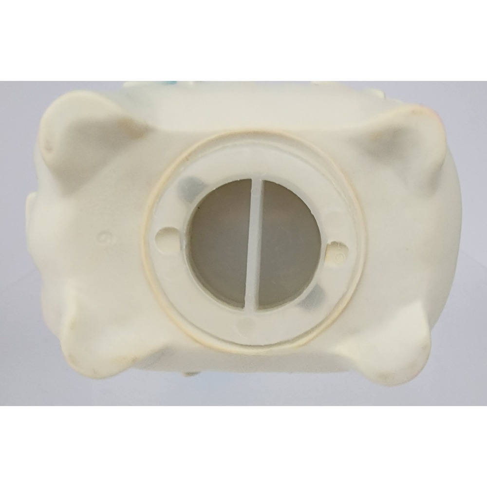 Vintage The First Years Toy Co. Piggy Coin Bank White Floral 1978 w Stopper - Picture 7 of 13